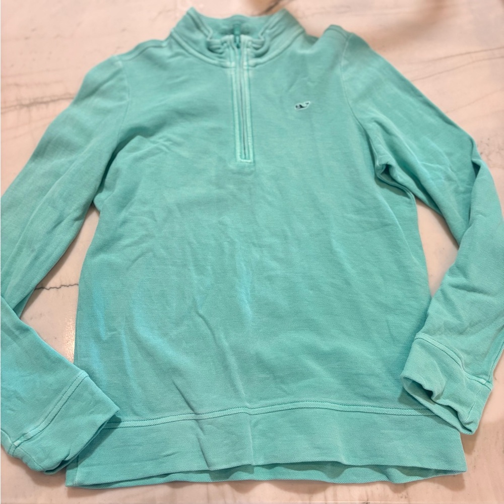 Boys large or men’s small  Aqua Half-Zip Sweater